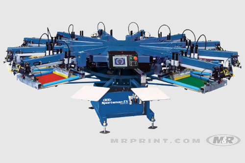 image of m & r sportsman multi head screenprint machine Heathrow London